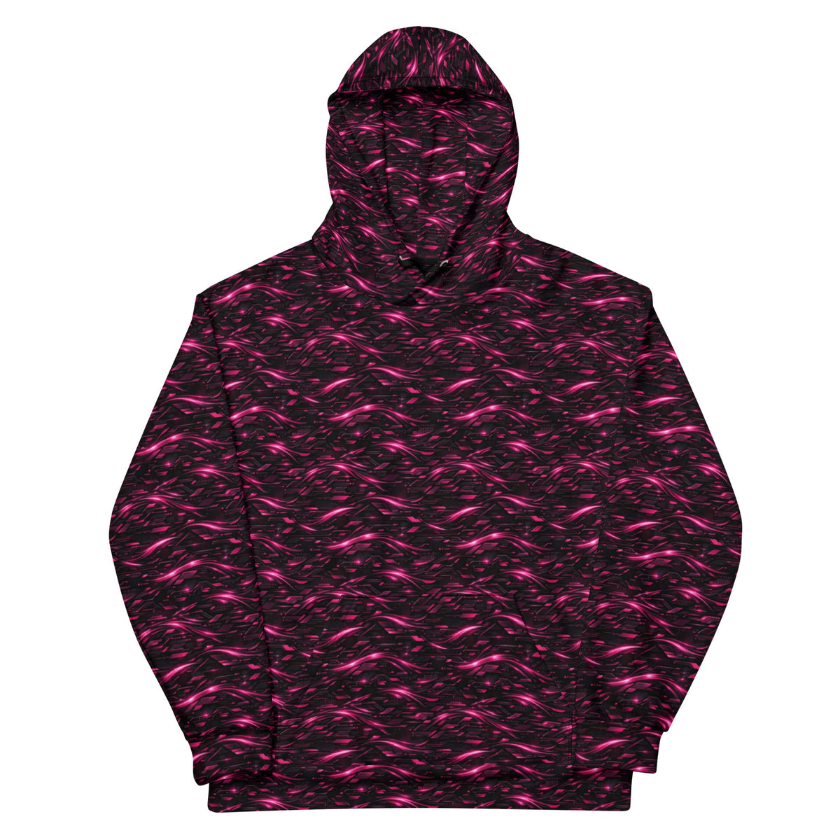 Neon Flux Pink Hoodie – Limited Drop – All-Over Print Neon Streetwear Hoodie