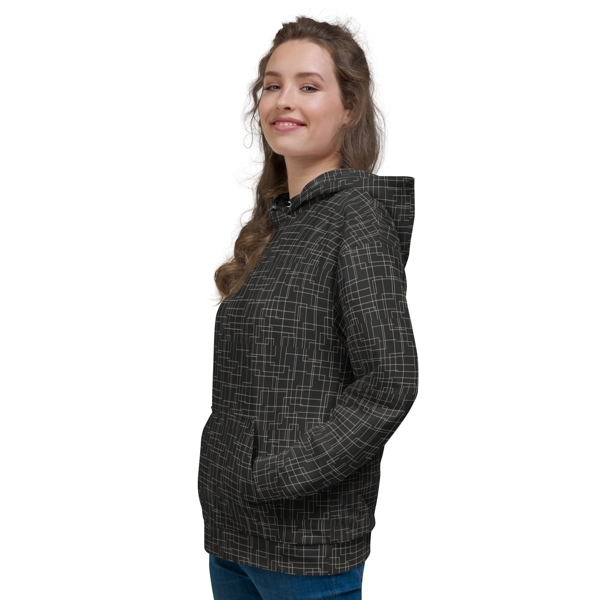 Architectural Silence Hoodie – Limited Drop – Minimalist Brutalist Geometric All-Over Print Unisex
