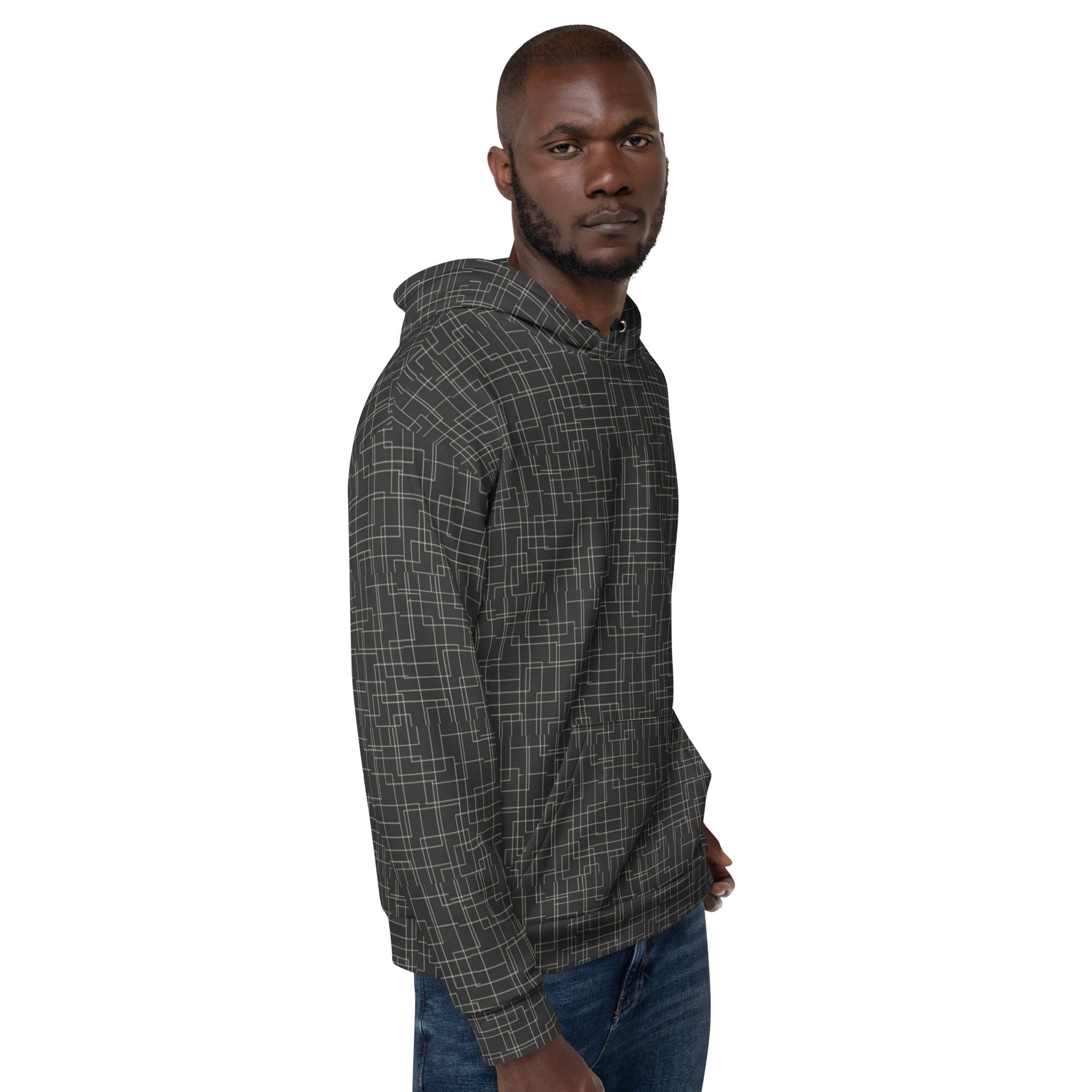 Architectural Silence Hoodie – Limited Drop – Minimalist Brutalist Geometric All-Over Print Unisex