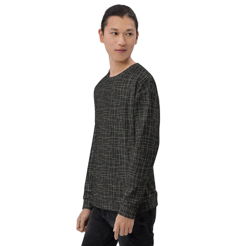 Architectural Silence Sweatshirt – Limited Drop – Minimalist Geometric All-Over Print