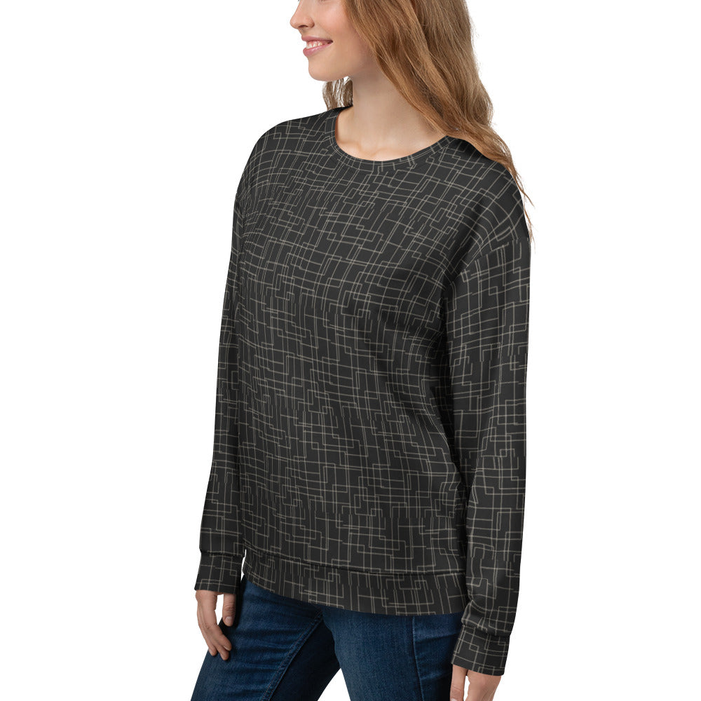Architectural Silence Sweatshirt – Limited Drop – Minimalist Geometric All-Over Print