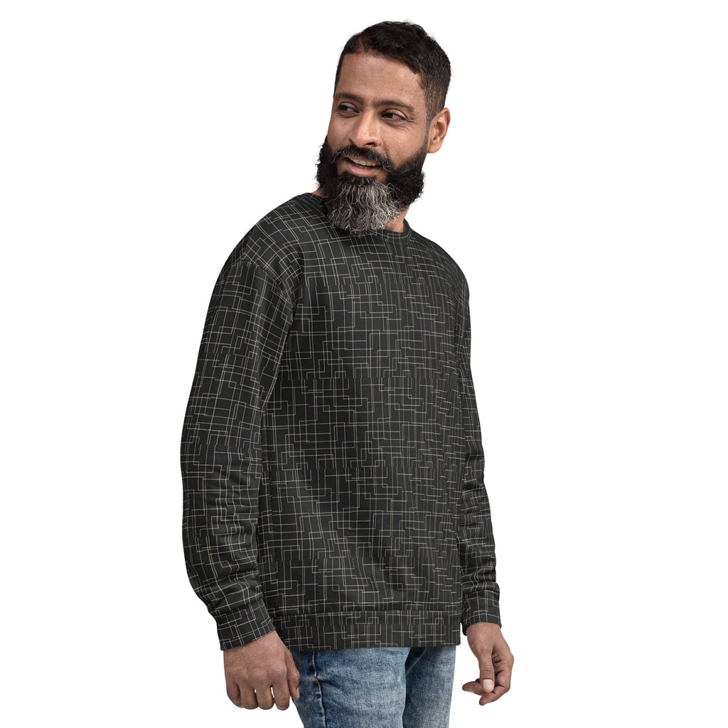 Architectural Silence Sweatshirt – Limited Drop – Minimalist Geometric All-Over Print