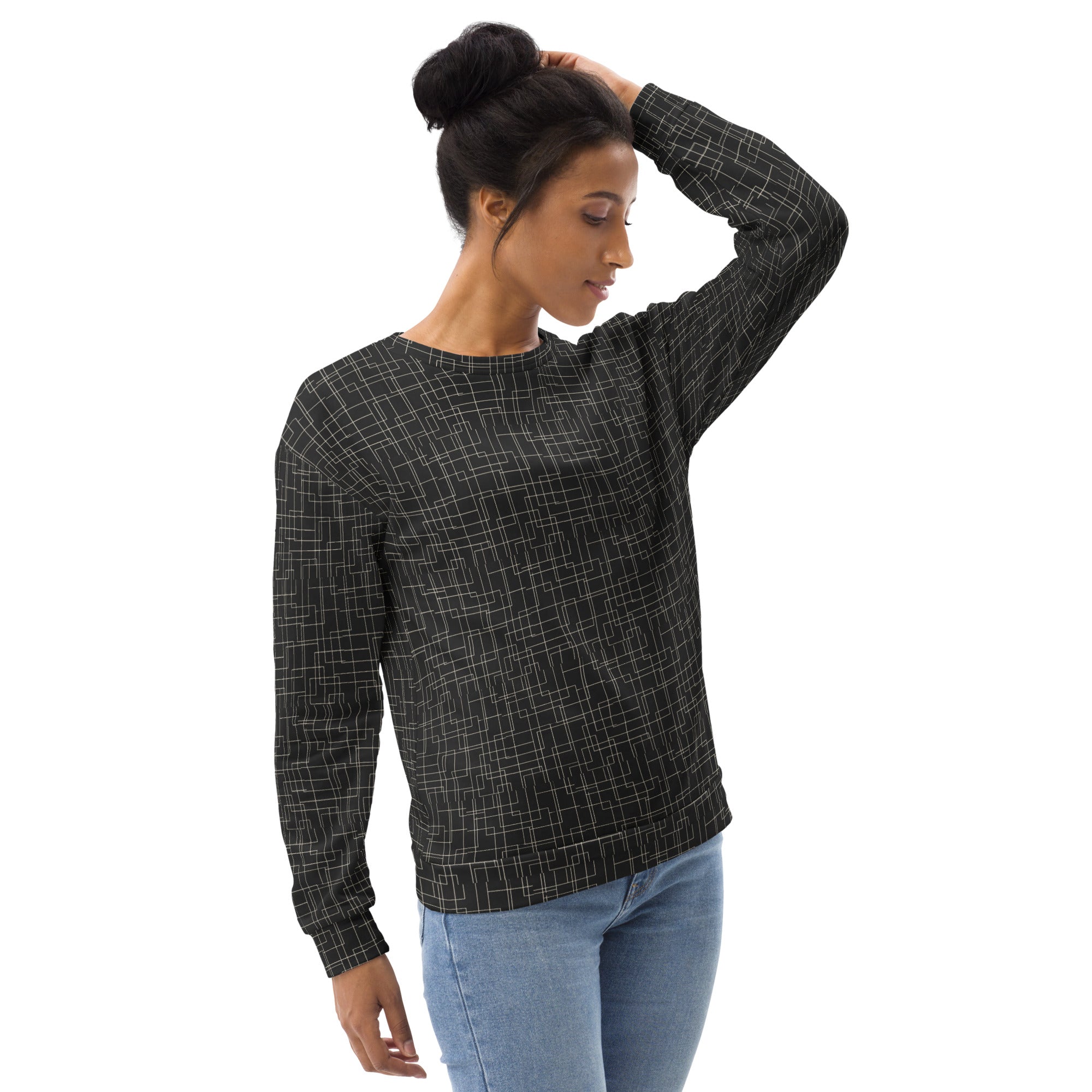 Architectural Silence Sweatshirt – Limited Drop – Minimalist Geometric All-Over Print