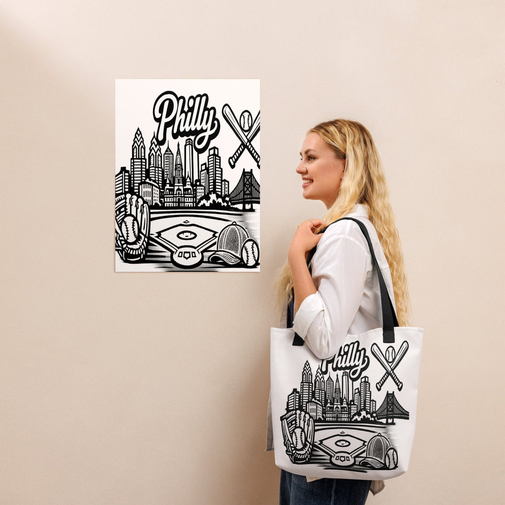 Philly Skyline Baseball Tote Bag – Limited Drop – Philadelphia City Pride Line Art 3 Colors
