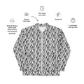 Glitch Stripe Bomber Jacket – Limited Drop – Black White Neo-Futurist All-Over Print