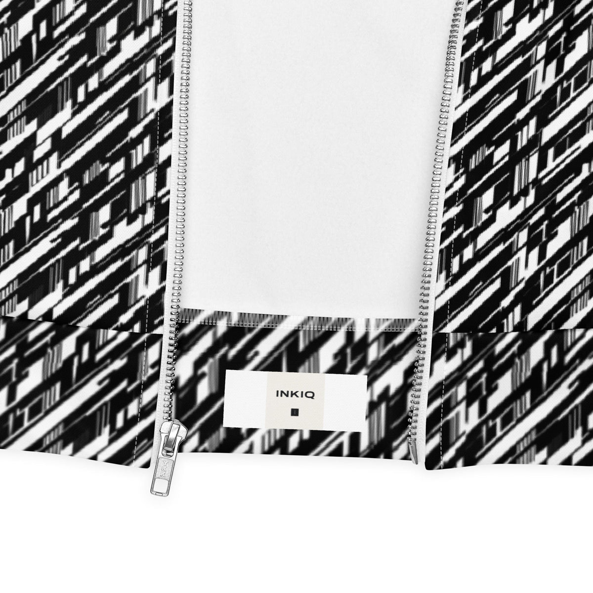 High-Energy Glitch Stripe Bomber Jacket – Limited Drop – Black White Futuristic All-Over Print