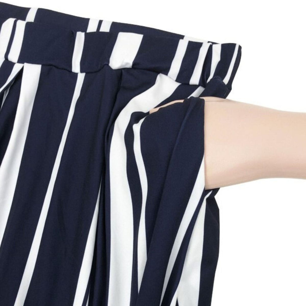 Plus Size 3XL Navy Stripe Outfit Set Casual Stylish