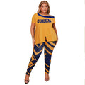 Plus Size 3XL Queen Outfit Set in Orange, Trendy Fashion Ensemble