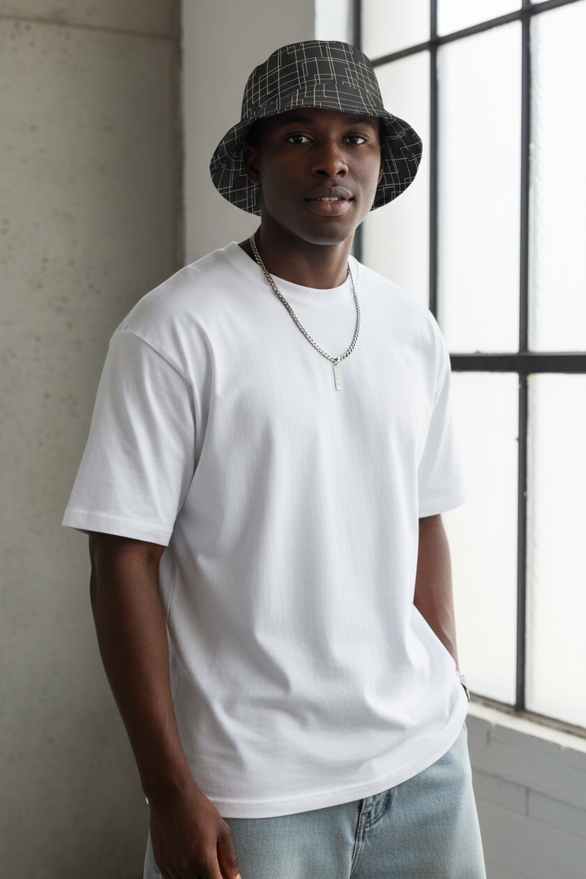 Architectural Silence Bucket Hat – Limited Drop – Reversible Minimalist Brutalist Geometric