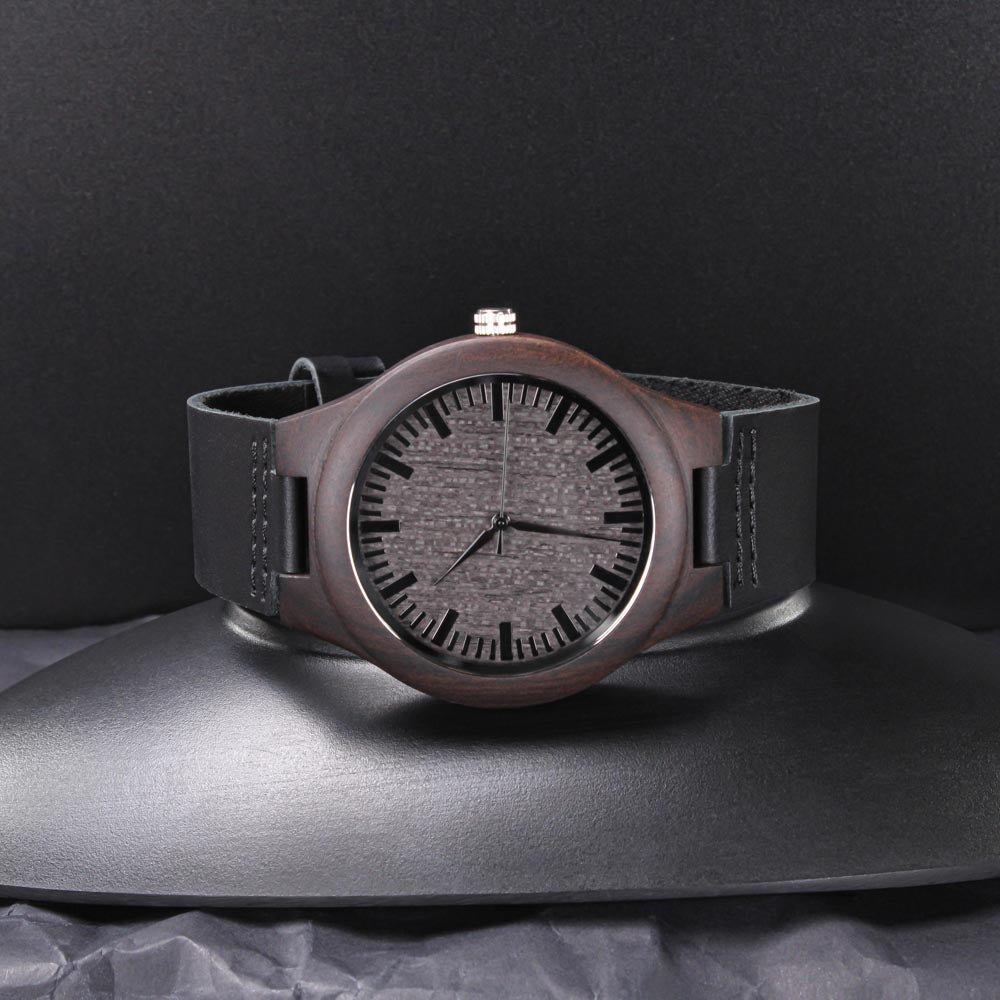 Leading with Love Engraved Wooden Watch