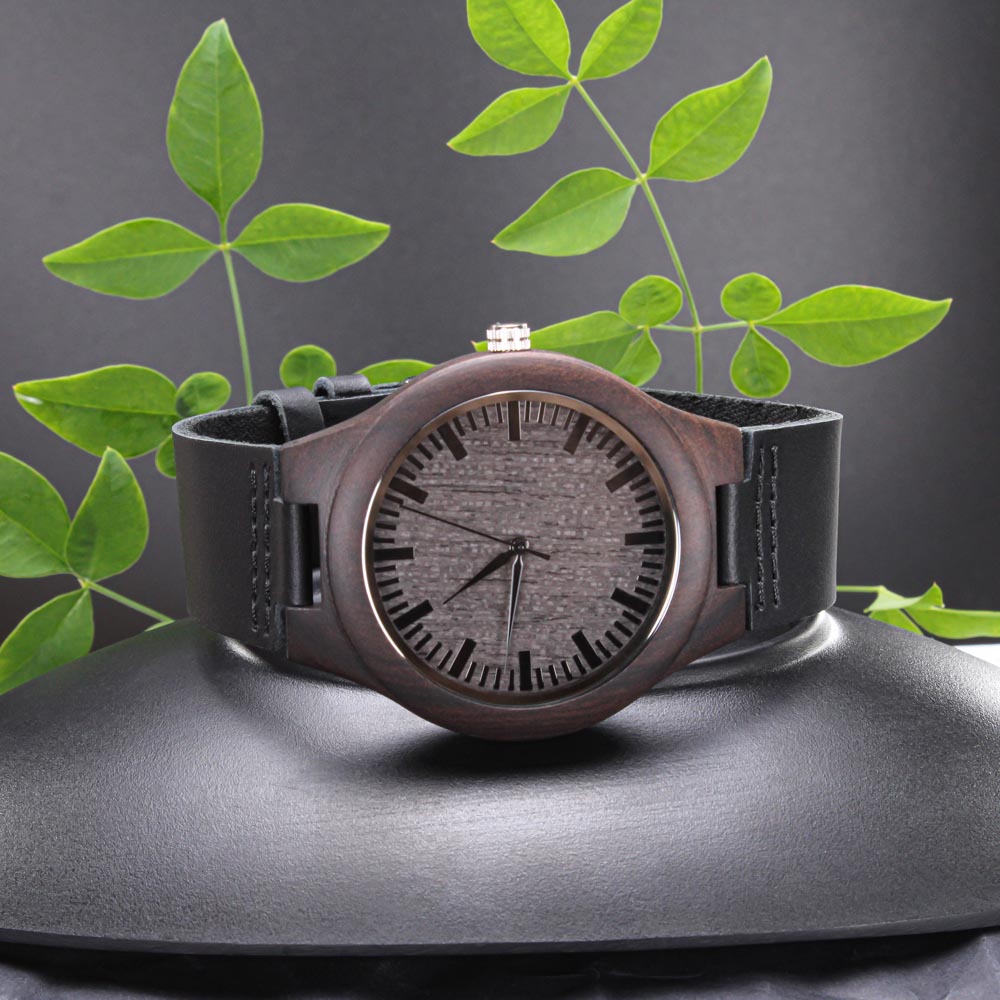 Leading with Love Engraved Wooden Watch