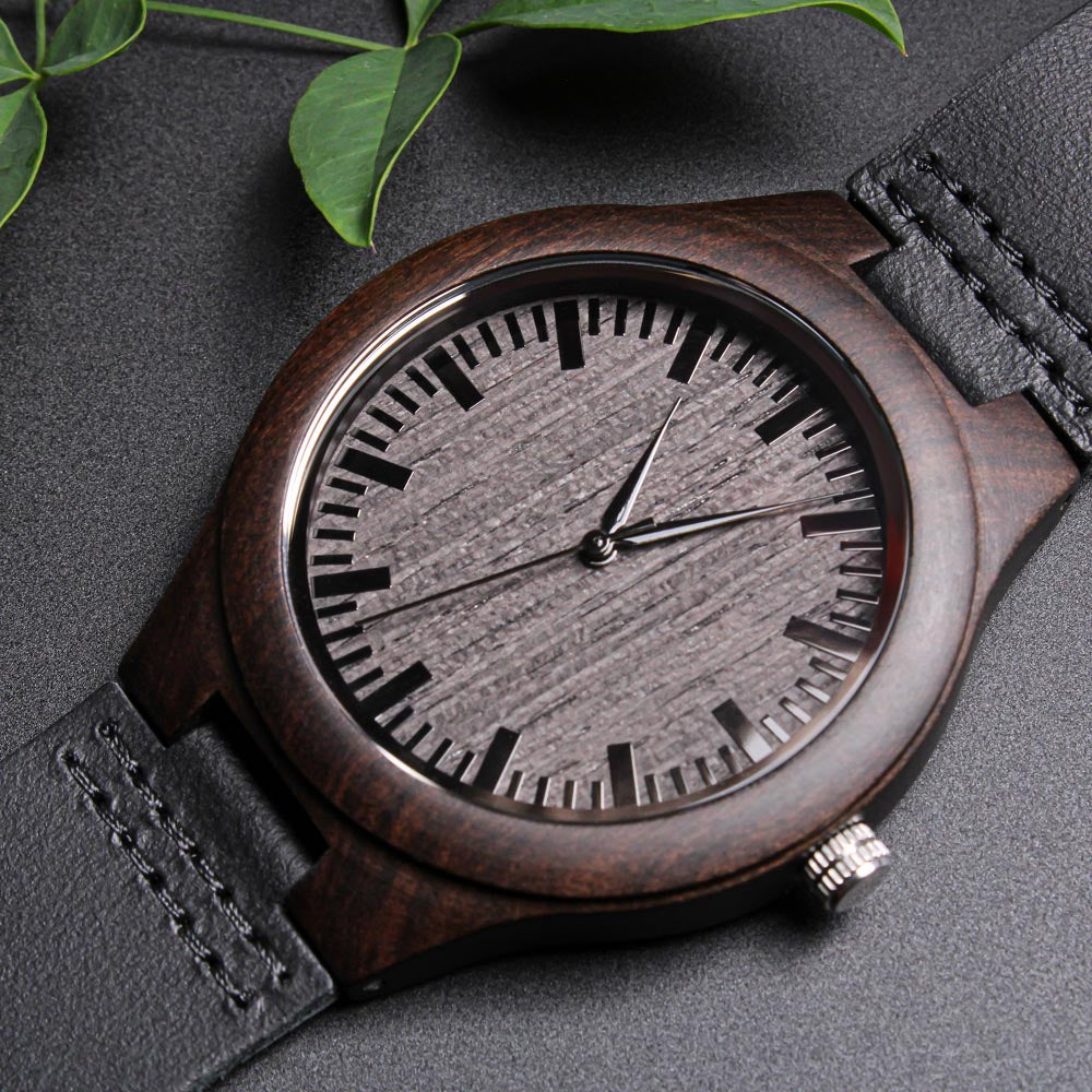 Leading with Love Engraved Wooden Watch
