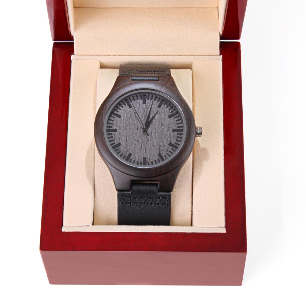 Leading with Love Engraved Wooden Watch