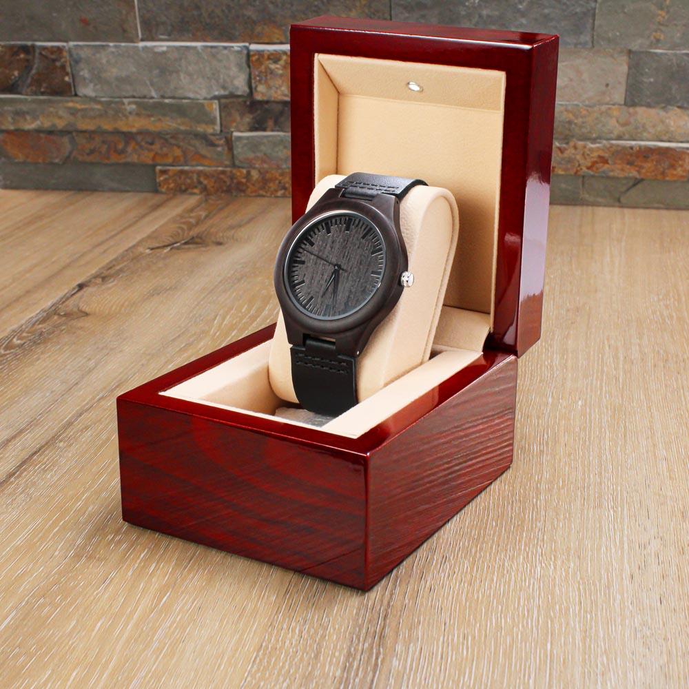 Leading with Love Engraved Wooden Watch