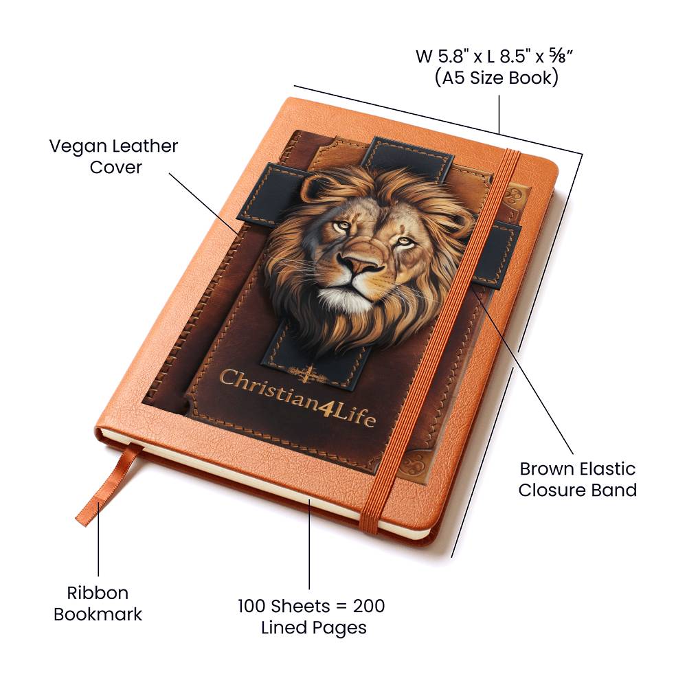 Lion of Judah and Cross Christian4Life 3D Graphic Christian Journal