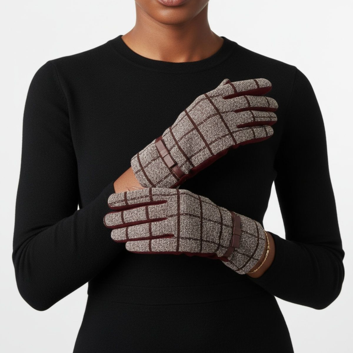 Women’s Plaid Touchscreen Winter Gloves Stylish Casual Accessories