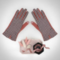 Winter Touchscreen Gloves Pink Mauve Cross Wavy Stylish Casual