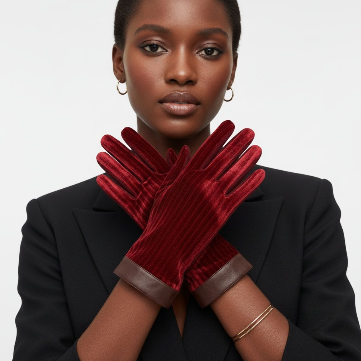 Winter Leather Touchscreen Gloves with Fur Stripe – Stylish Casual Accessory