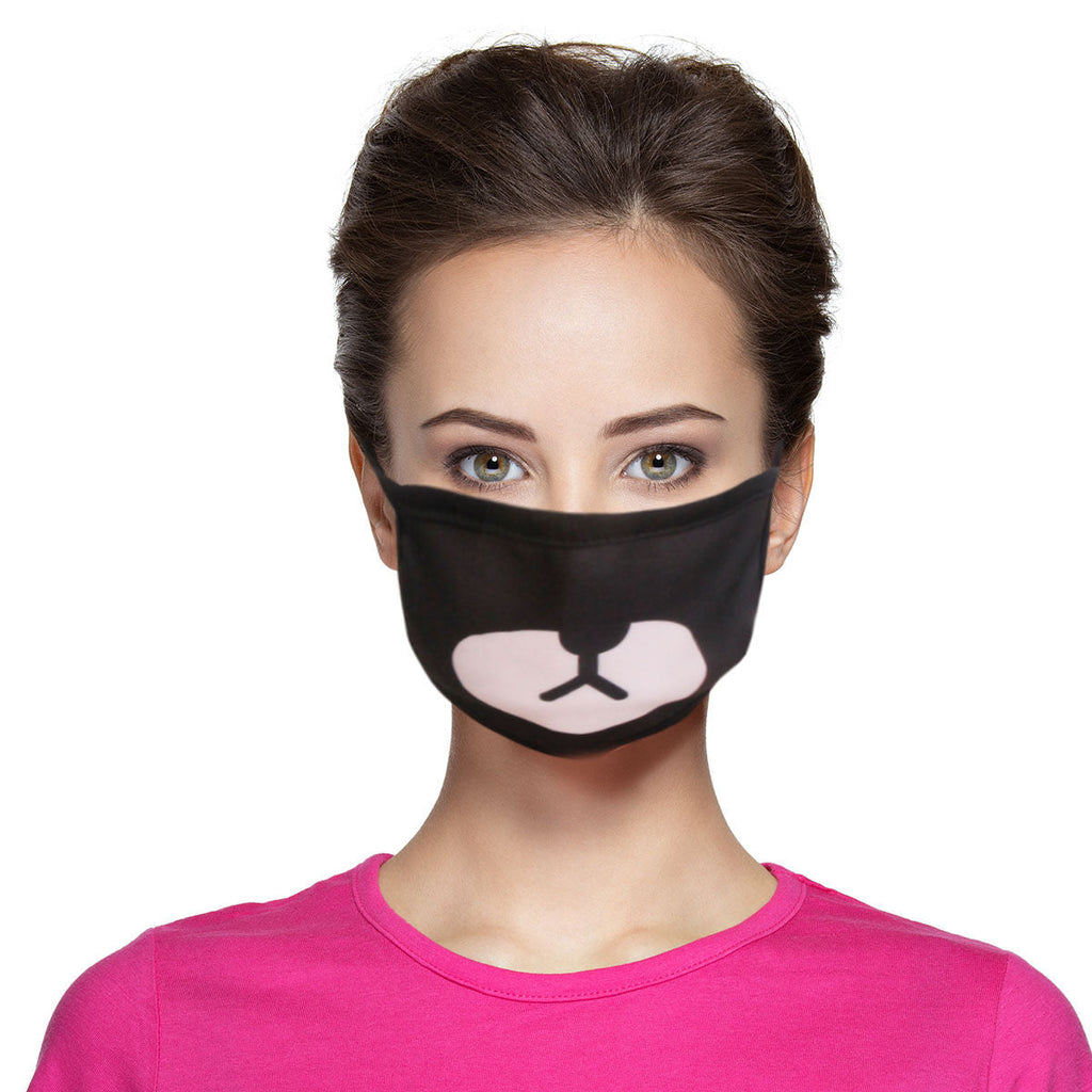 Fashion Face Mask Black Teddy Bear Stylish Mouth Cover