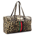Weekender Duffel Bag Leopard Print Stylish Trolley Travel Bag