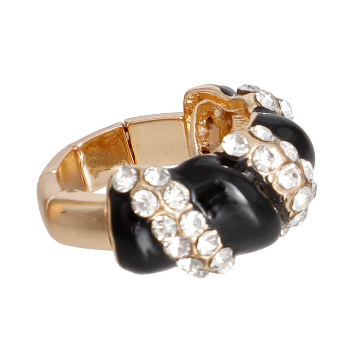 Statement Twisted Cocktail Ring in Black and Gold – Stylish Fashion Jewelry