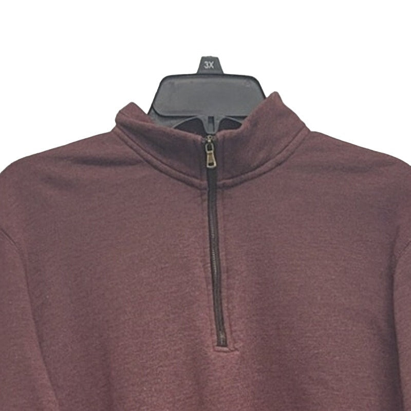 George Mens Medium PolyCotton Long Sleeve Quarter Zip Pullover Sweatshirt