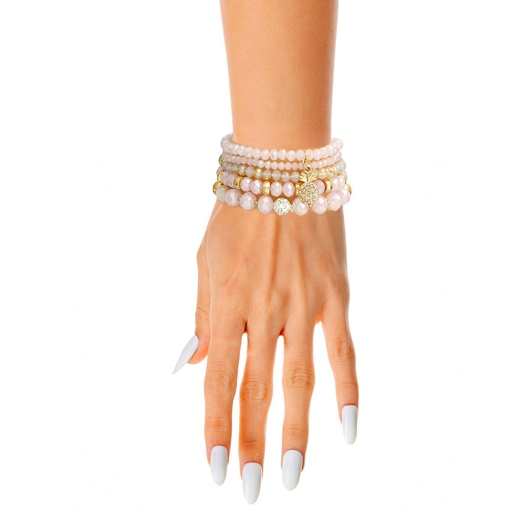 Charm Bracelets Light Pink Pineapple Trendy Stylish Accessories