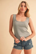 Aemi+Co Square Neck Wide Strap Tank