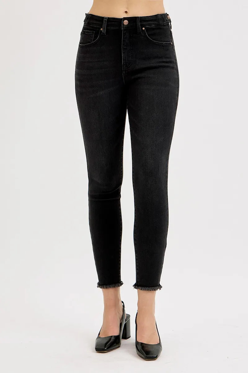 Full Size Tummy Control High Rise Adjustable Waist Skinny Jeans Plus Size