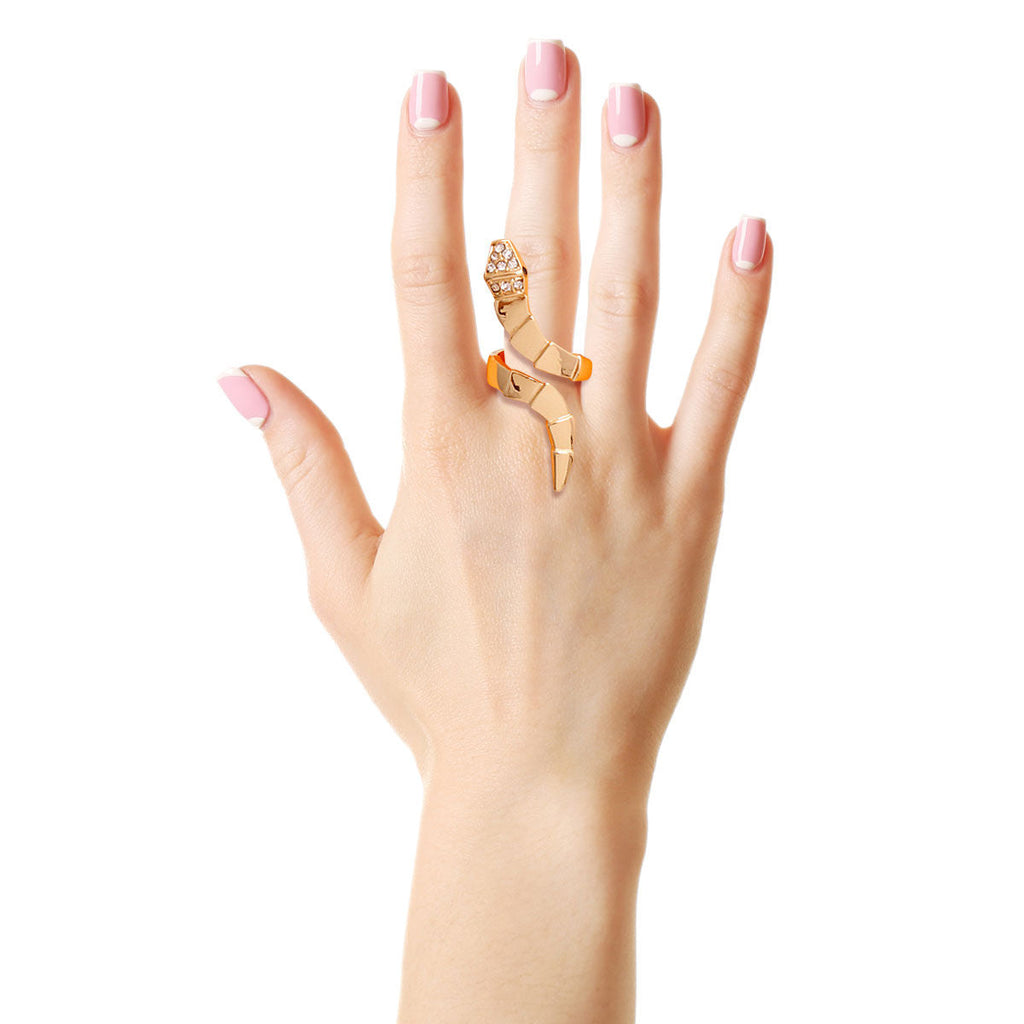 Statement Gold Graduated Wrap Snake Ring Stylish Fashion Jewelry Accessory