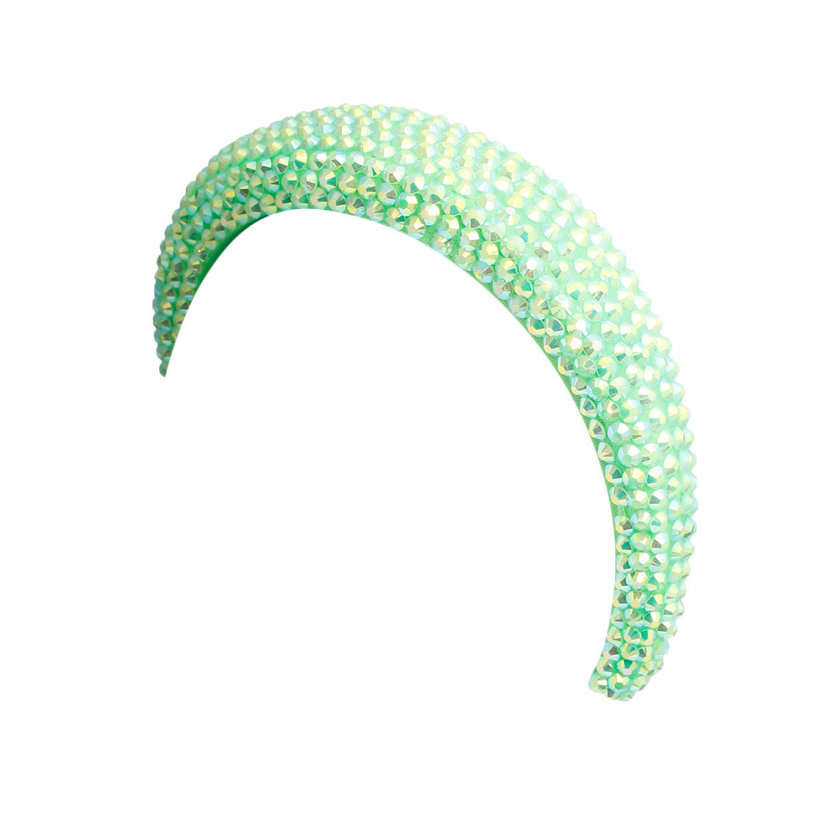 Padded Headband Lime Green Crystal Stylish Fashion Accessory