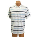 Nautica Mens Large Multi Striped 100% Cotton Short Sleeve Collared Polo Shirt