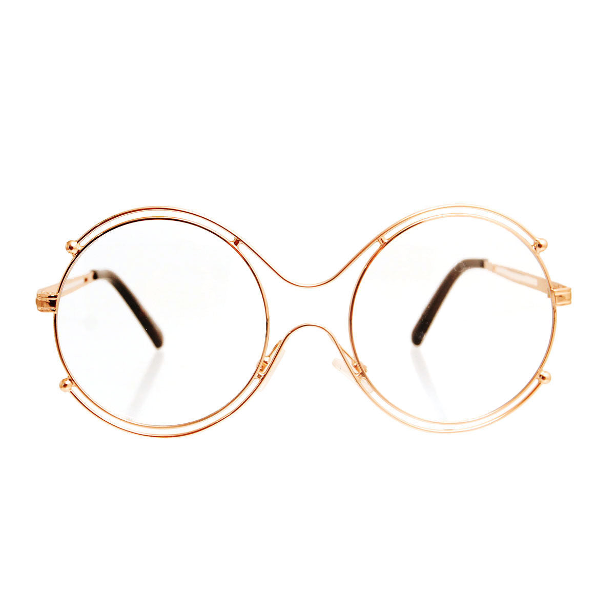 Clear Round Glasses Retro Gold Stylish Fashion Accessory