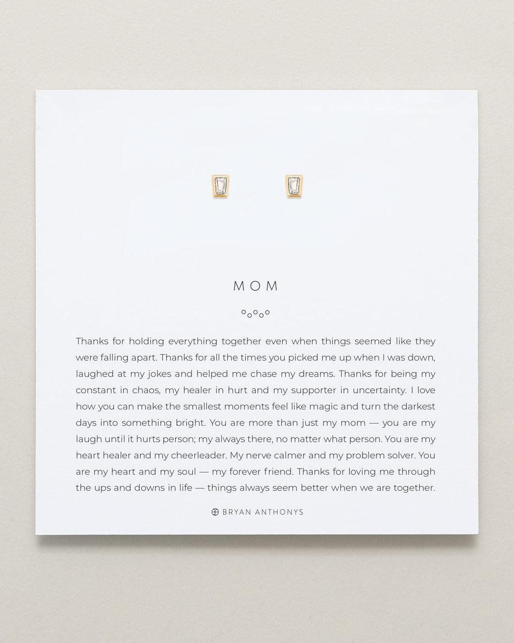 Mom Baguette Stud Earrings