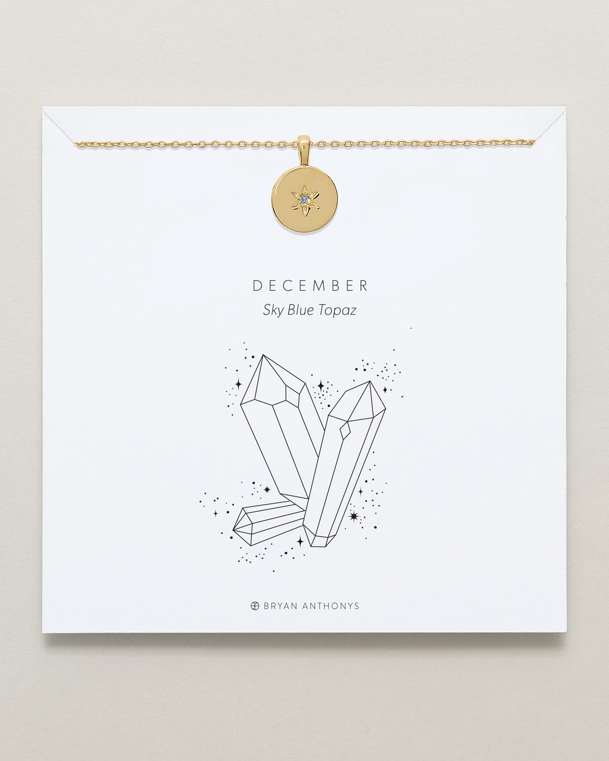 Birthstone Pendant Necklace — Sky Blue Topaz