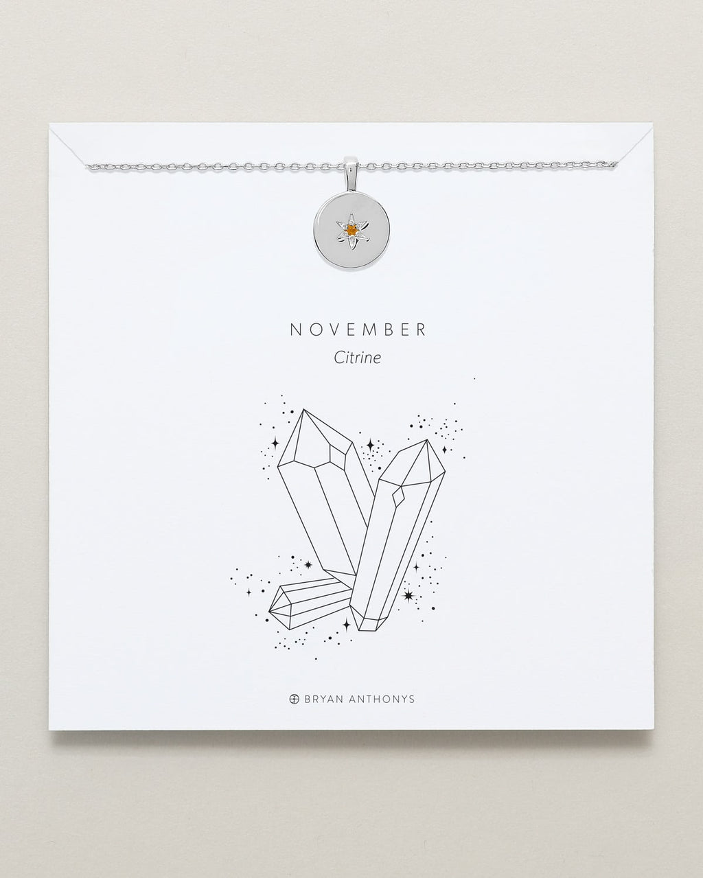 Birthstone Pendant Necklace — Citrine