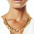 Leopard Link Jewelry Set Elegant Gold Statement Necklace and Bracelet