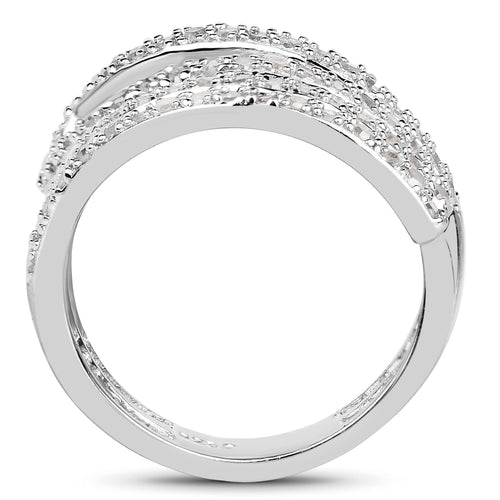 0.83 Carat Genuine White Diamond .925 Sterling Silver Ring