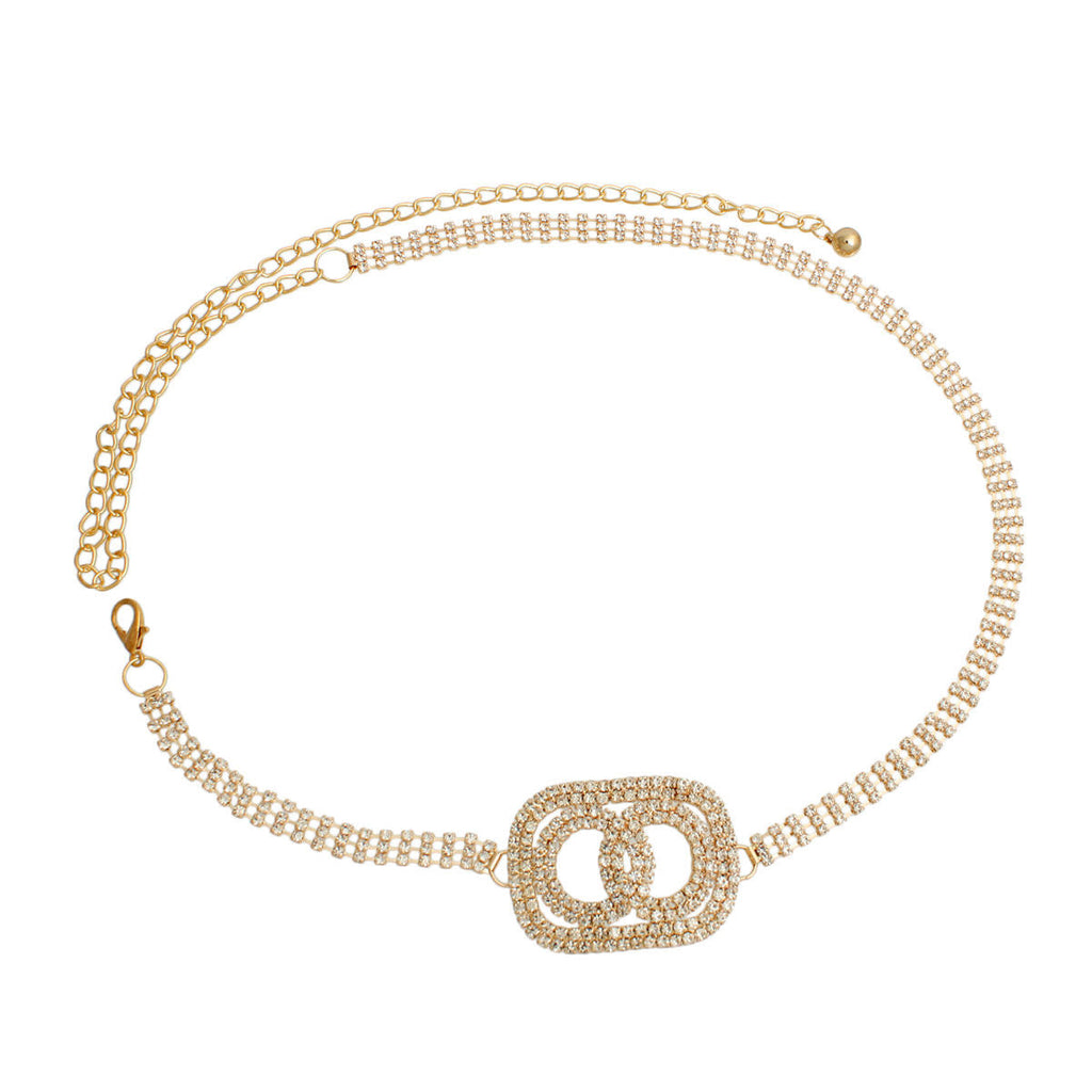 Infinity Link Chain Belt Gold Embellished Stylish Statement Accessory