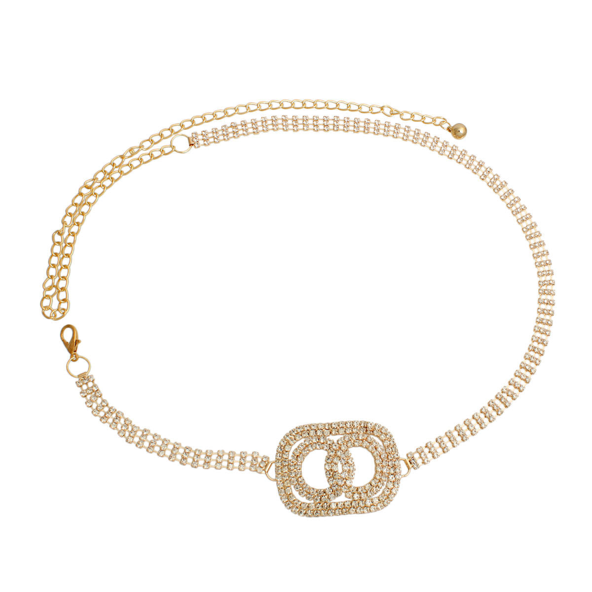 Infinity Link Chain Belt Gold Embellished Stylish Statement Accessory