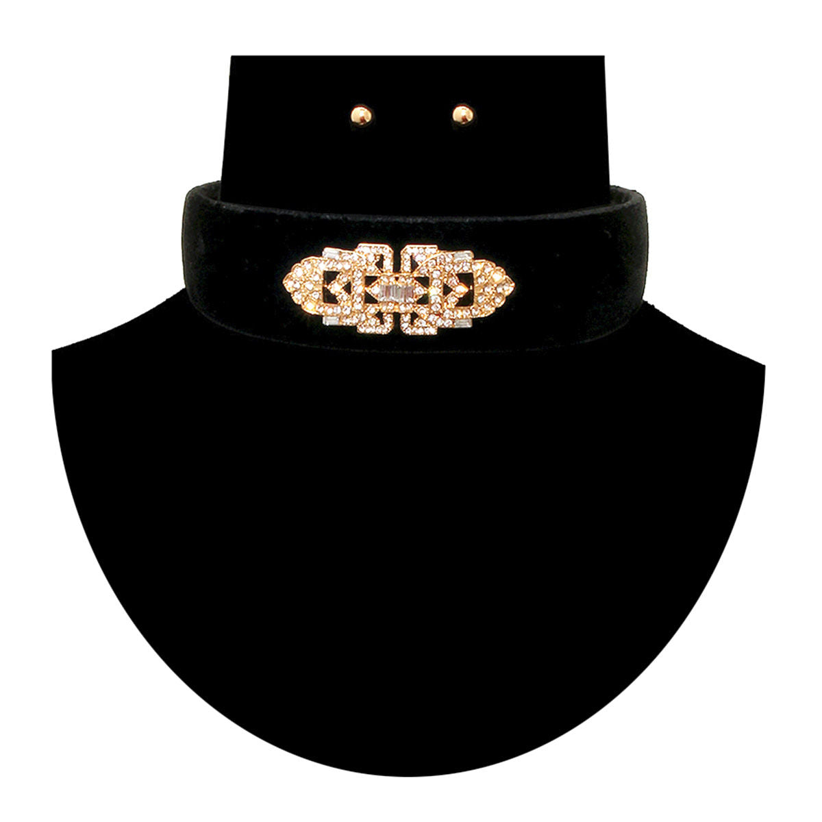 Statement Velvet Crystal Stone Choker Necklace Stylish Elegant Accessory
