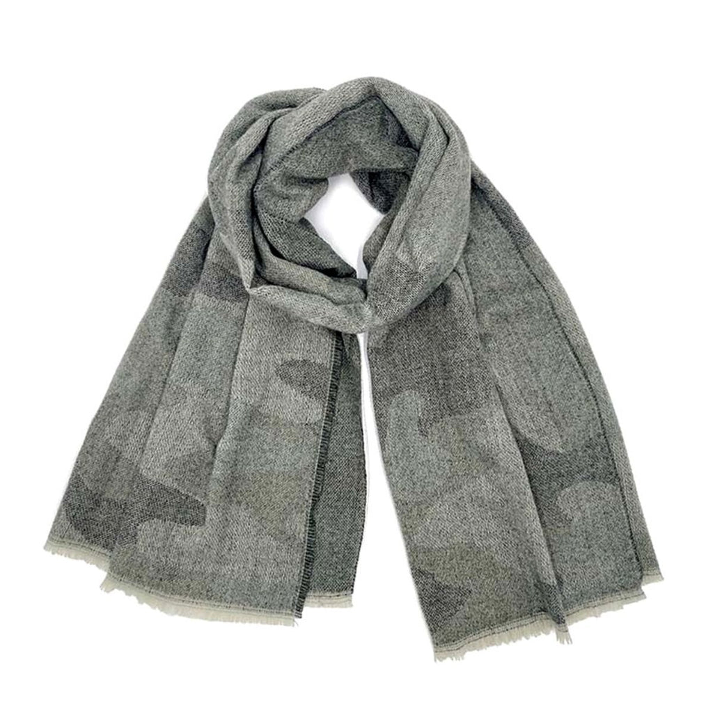 Fashion Scarf Faded Gray Camo Print Stylish Casual Accessory