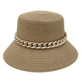 Bucket Hat with Gold Chain Detail Trendy Casual Accessory