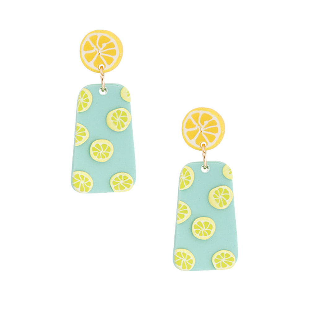 Statement Turquoise Clay Trapezoid Earrings Stylish Fashion Jewelry