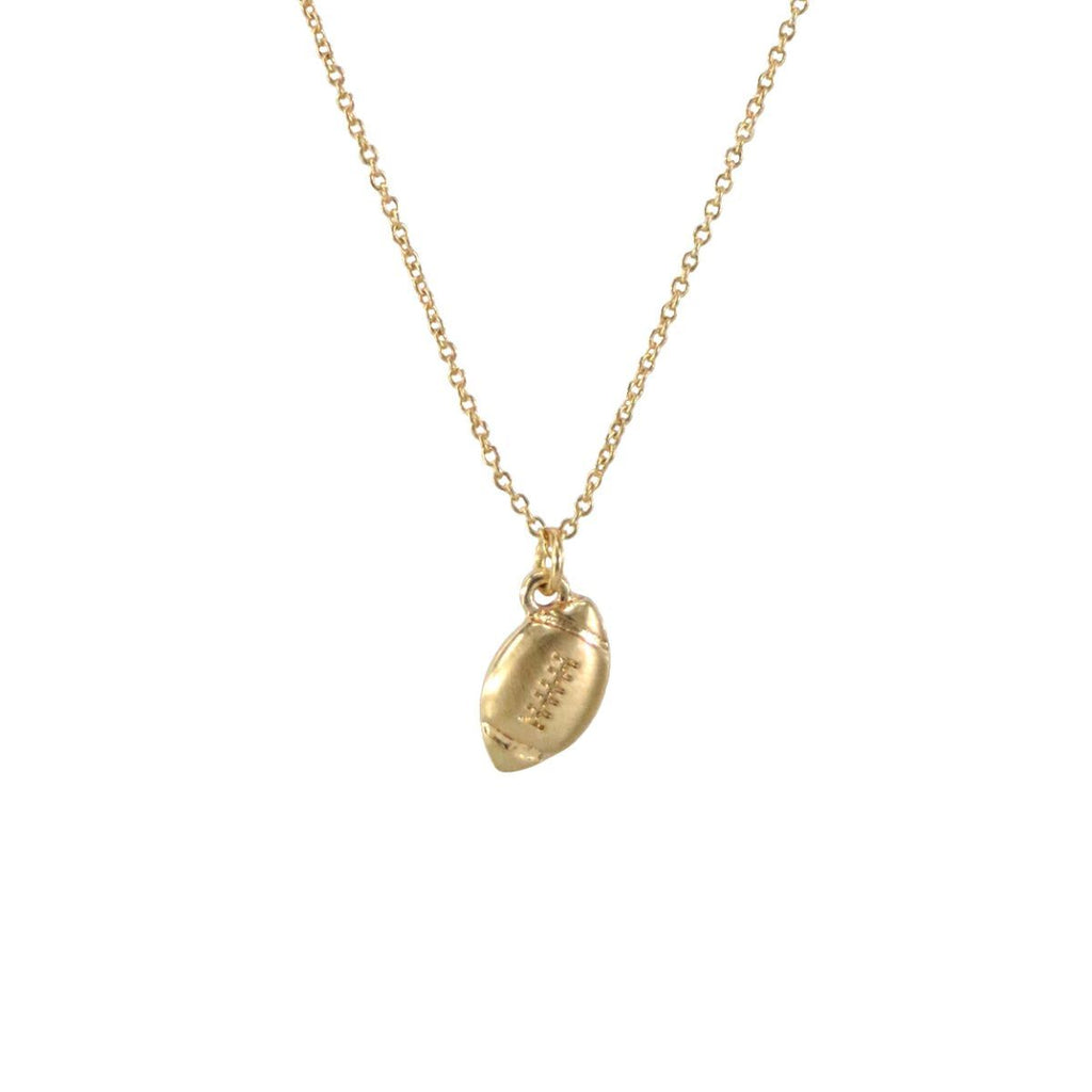 Statement Necklace Matte Gold Football Pendant Trendy Jewelry Accessory