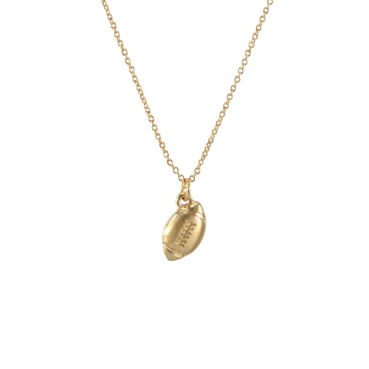 Statement Necklace Matte Gold Football Pendant Trendy Jewelry Accessory