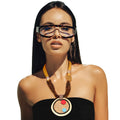 Leather Gold Pendant Set in Mustard – Stylish Fashion Jewelry