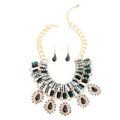 Statement Bead Collar Set in Black and Gold, Stylish Fashion Jewelry Accessory