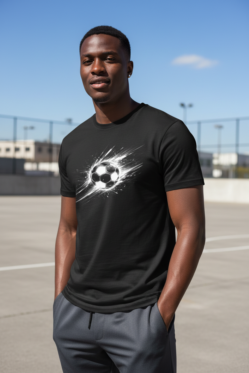 Blackout Strike T-Shirt – Limited Drop – Futuristic Soccer Graphic Tee