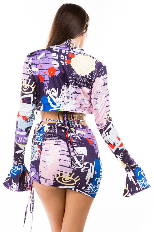 Swimsuit Set – Bikini, Zip Jacket & Skirt Cover-Up